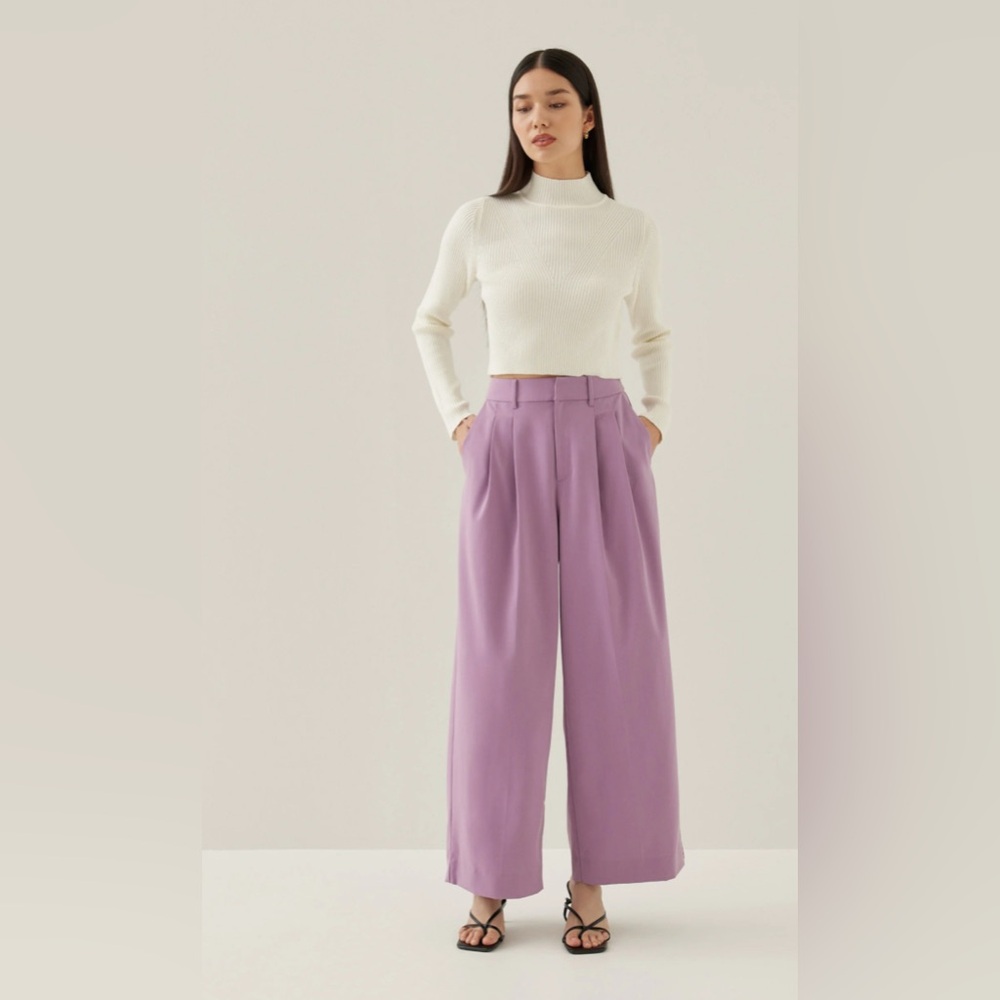NWT Love Bonito Thalia Wide Leg Pants in Amethyst